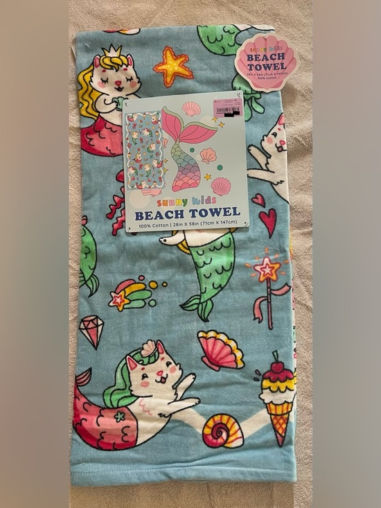 Sunny Kids Other - Cute Sunny Kids Kitty Mermaid Beach Towel 🧜🏻‍♀️ 🐈